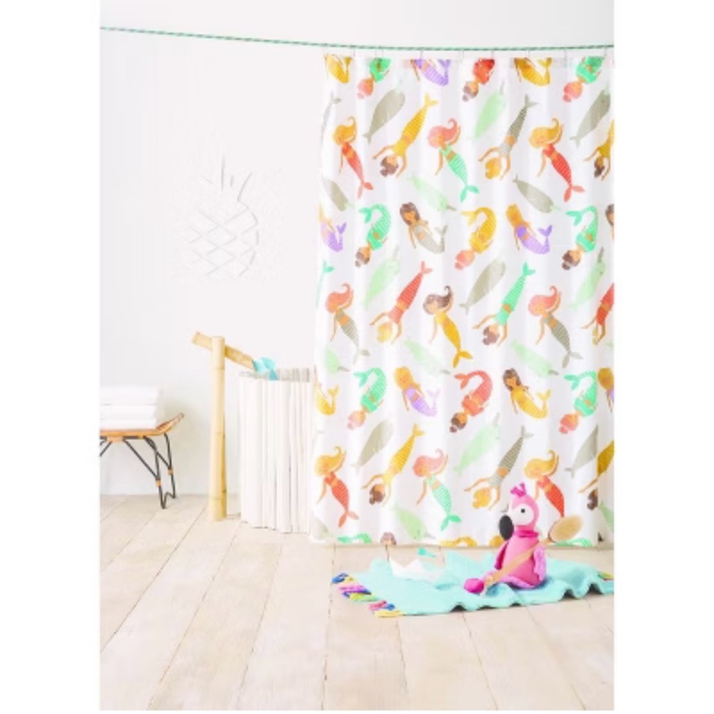 Pillowfort Multicolor Mermaid Shower Curtain